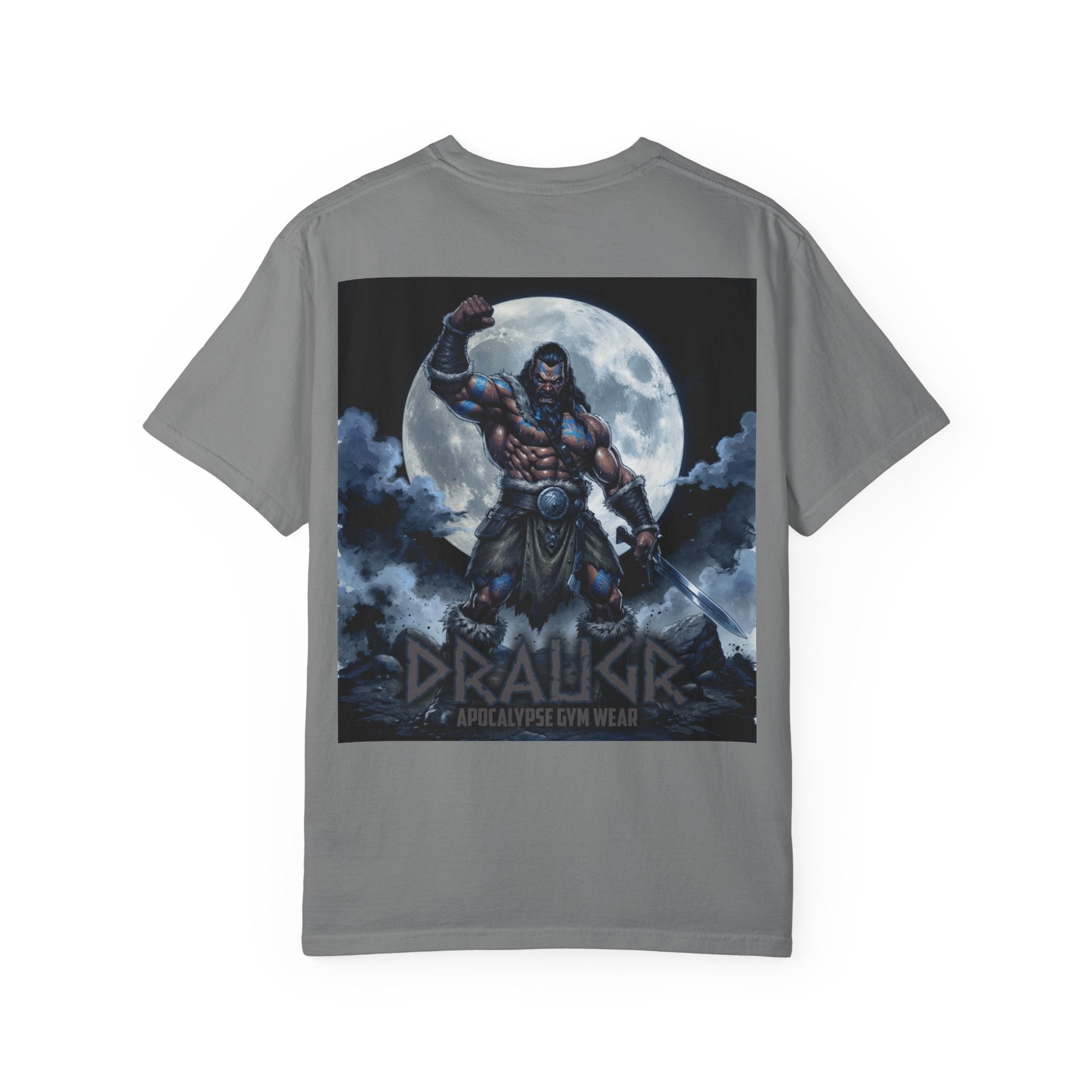 Draugr Apocalypse warrior graphic T-shirt | Norse undead moonback design