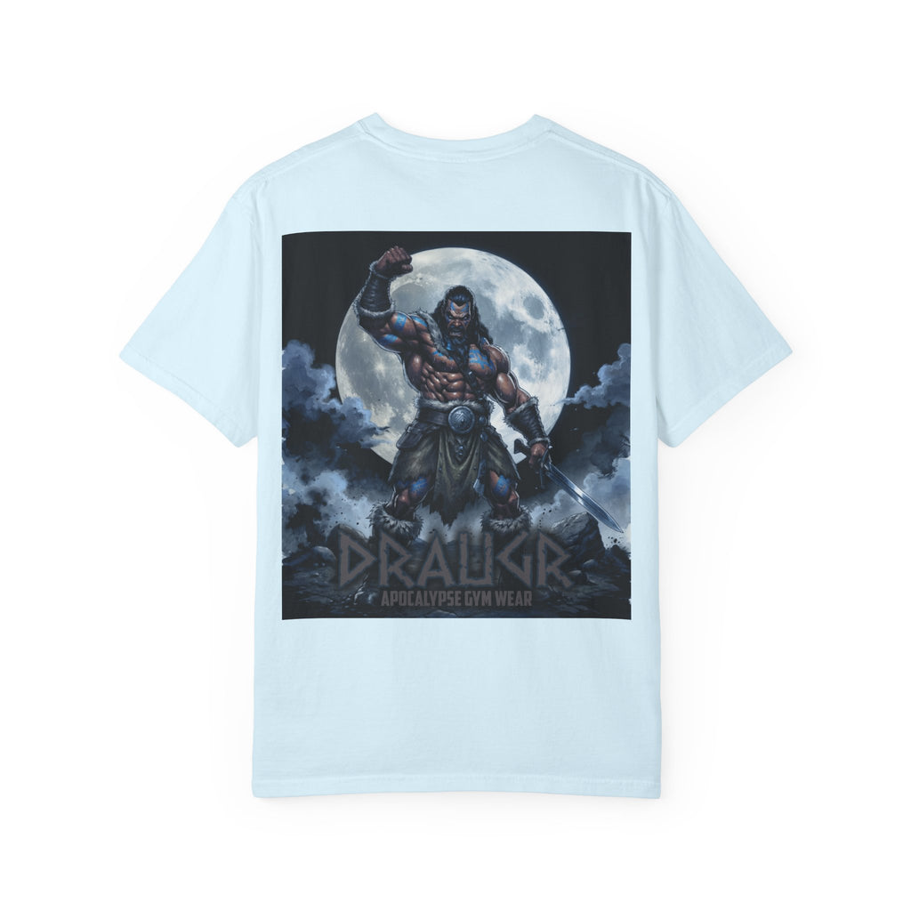 Draugr Apocalypse warrior graphic T-shirt | Norse undead moonback design
