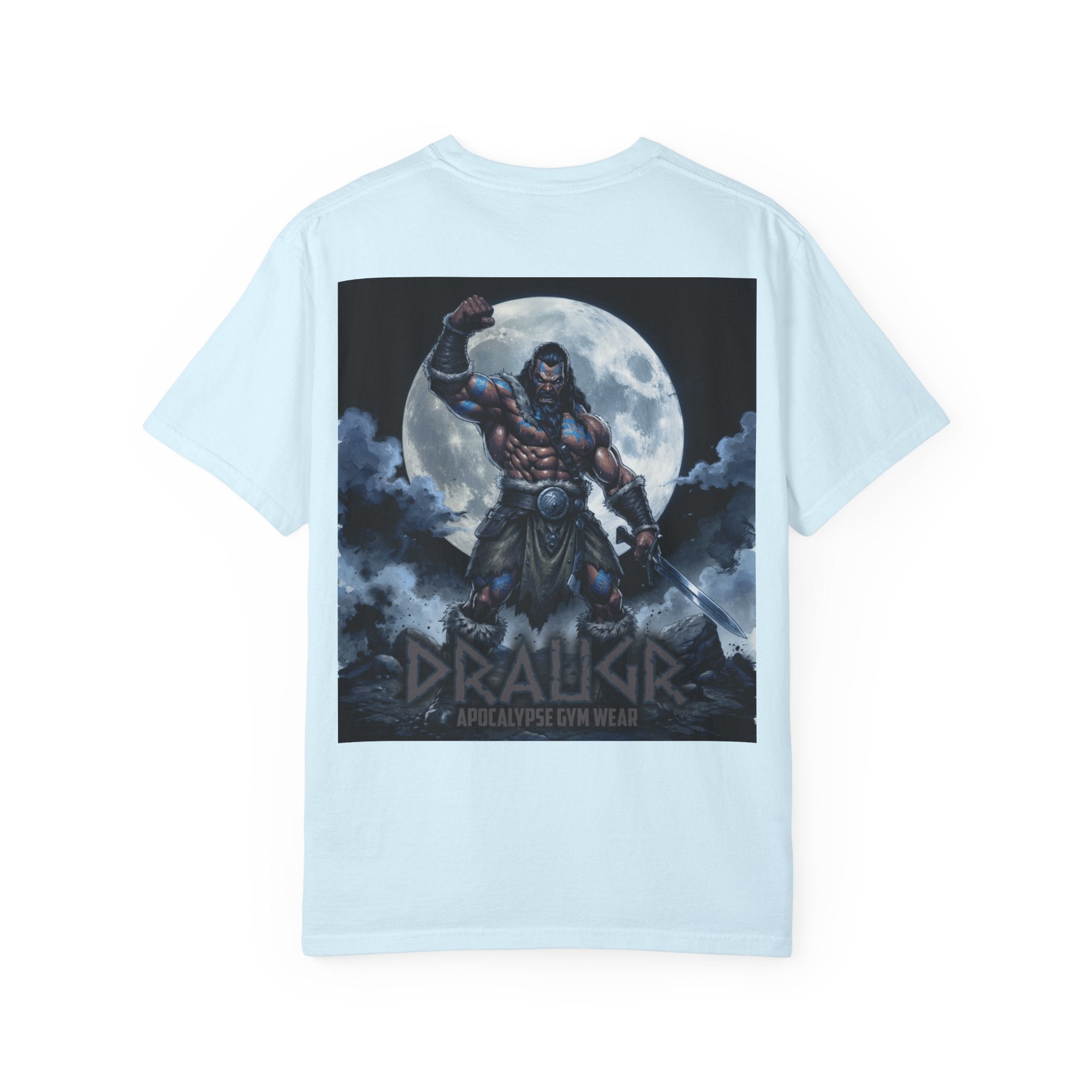 Draugr Apocalypse warrior graphic T-shirt | Norse undead moonback design