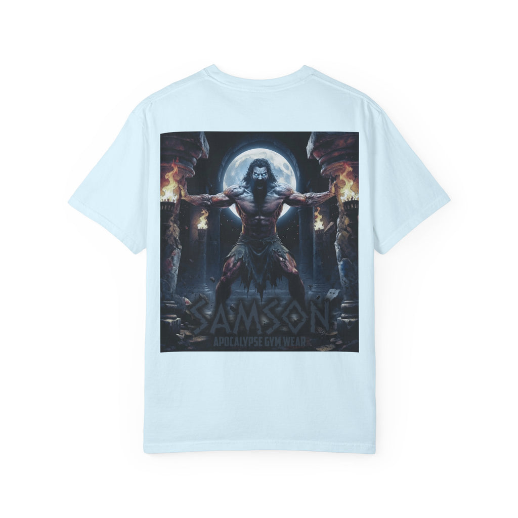 Samson warrior graphic T-Shirt | Mythic strength illustration, back print