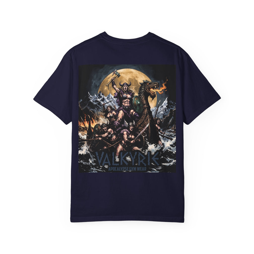 Valkyrie Norse Viking Illustration T-shirt | Mythic Warrior Back Print