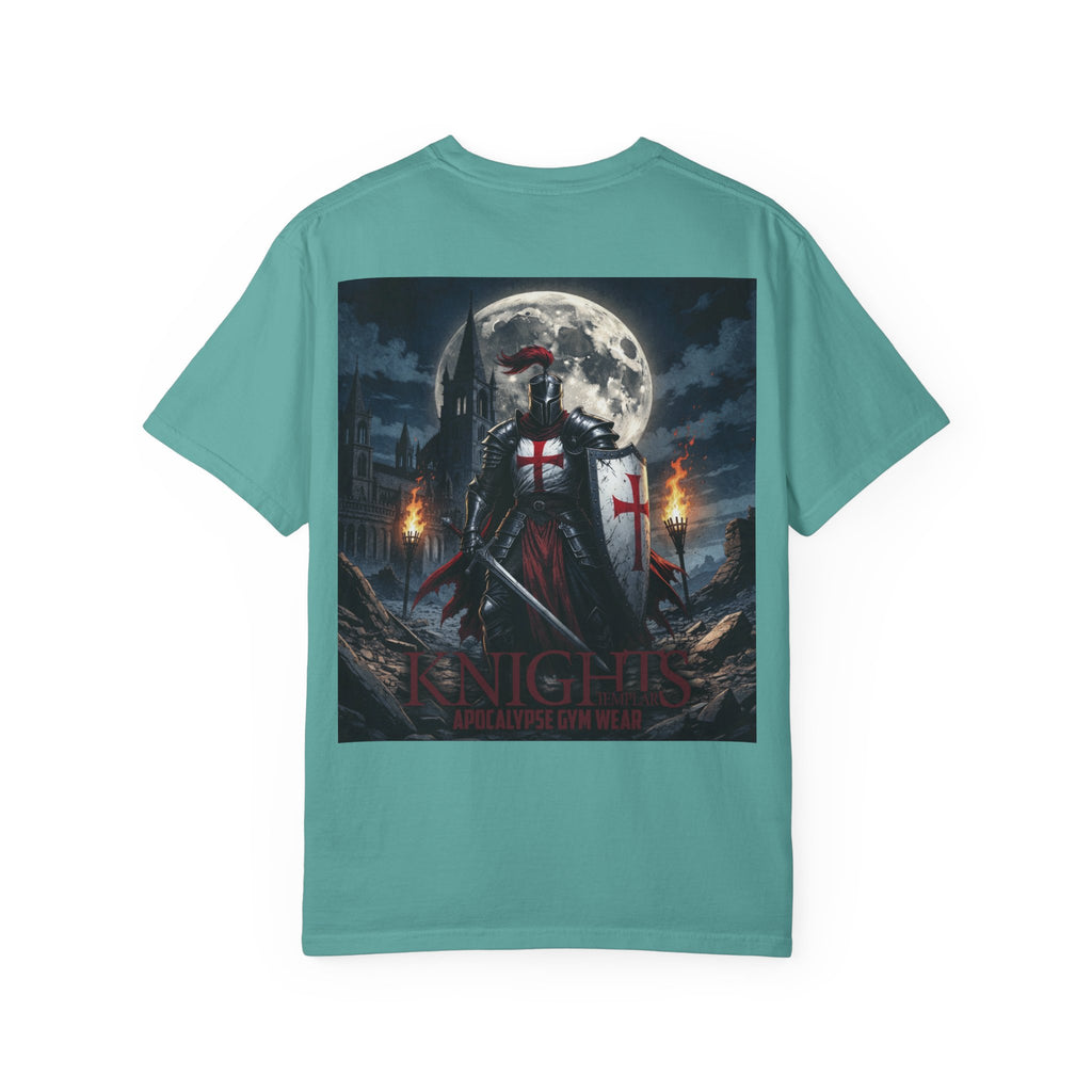 Knights Templar Bodybuilding Shirt - Gym Pump Cover Tee, Heavyweight Cotton Workout T-Shirt, Warrior Fitness Apparel, Powerlifting Tee