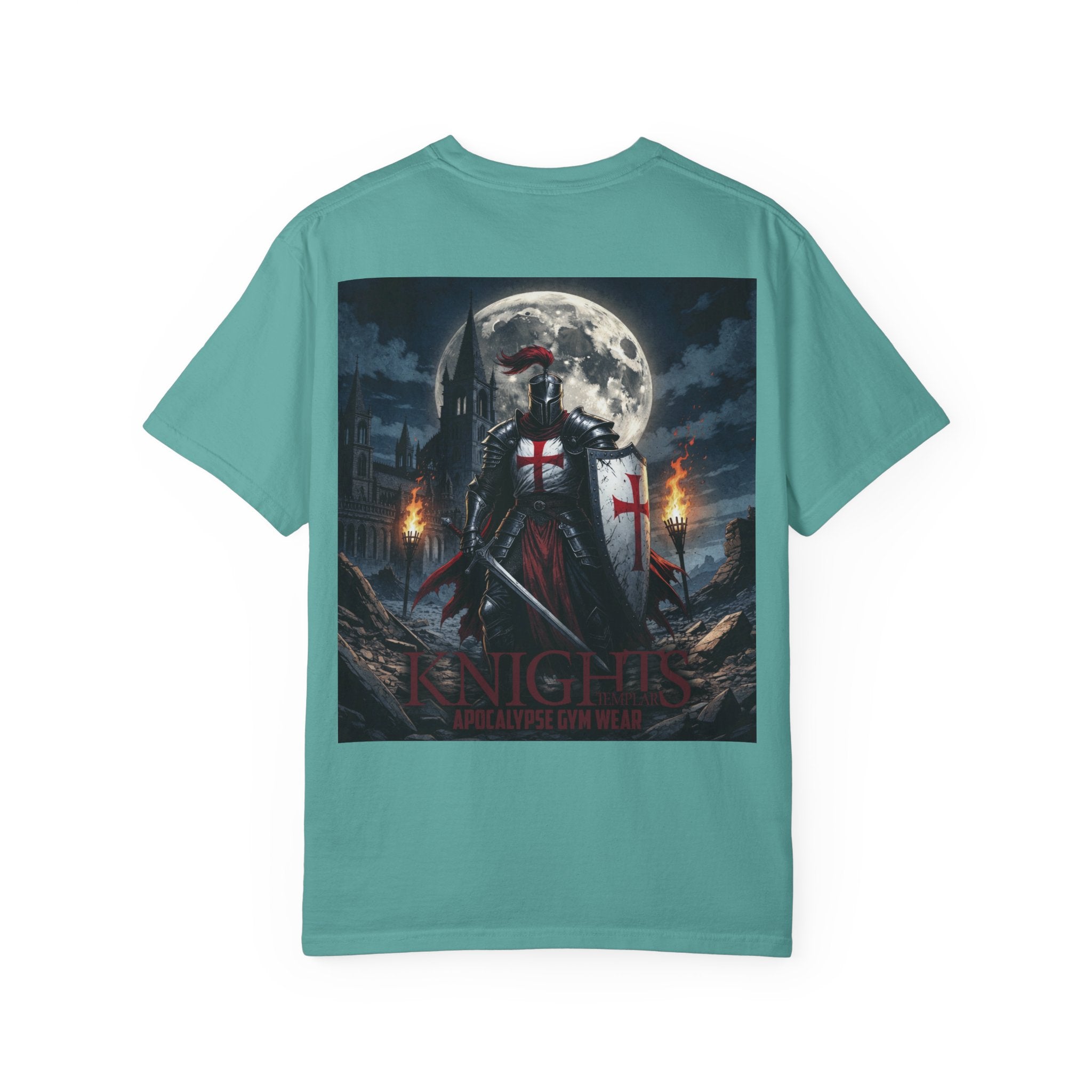 Knights Templar Bodybuilding Shirt - Gym Pump Cover Tee, Heavyweight Cotton Workout T-Shirt, Warrior Fitness Apparel, Powerlifting Tee