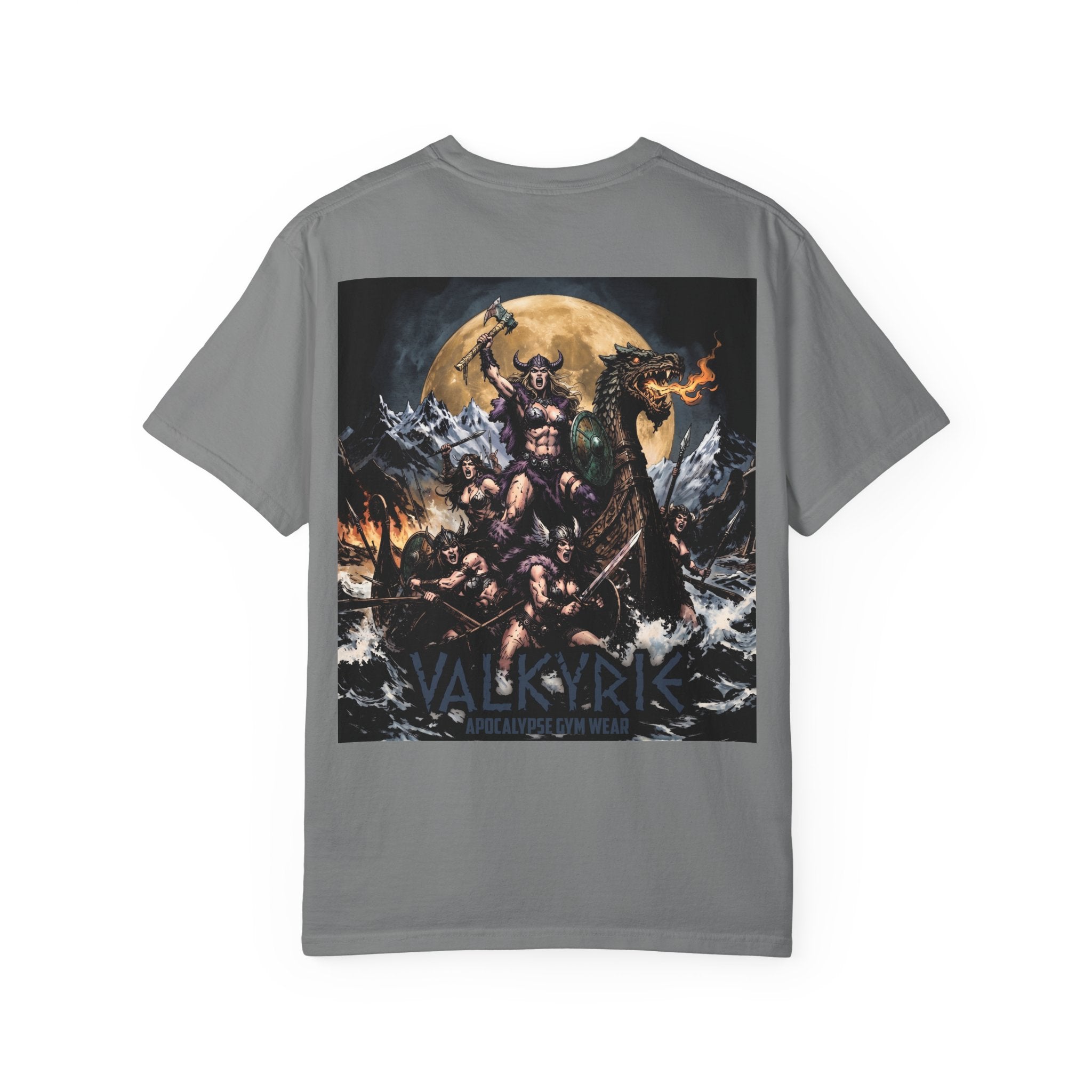 Valkyrie Norse Viking Illustration T-shirt | Mythic Warrior Back Print
