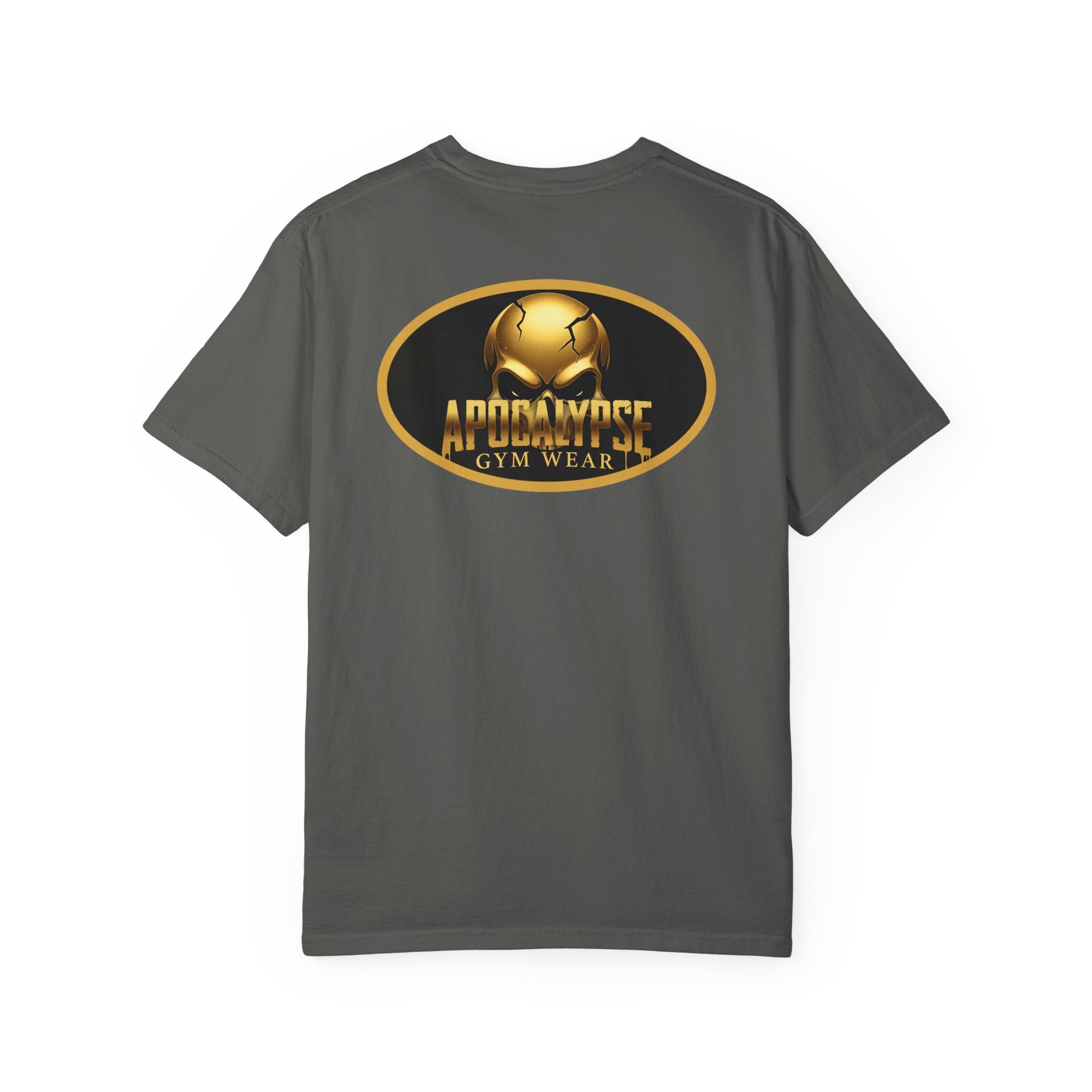 Apocalypse Gym Wear T-Shirt | Gold Skull Logo Athletic Tee