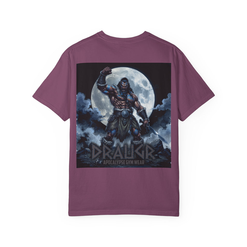 Draugr Apocalypse warrior graphic T-shirt | Norse undead moonback design