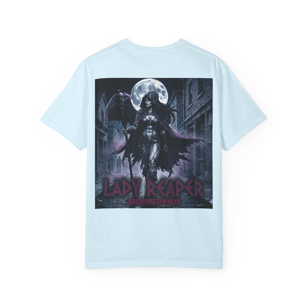 Lady Reaper Graphic T-Shirt — Gothic Moonlight Skull Design