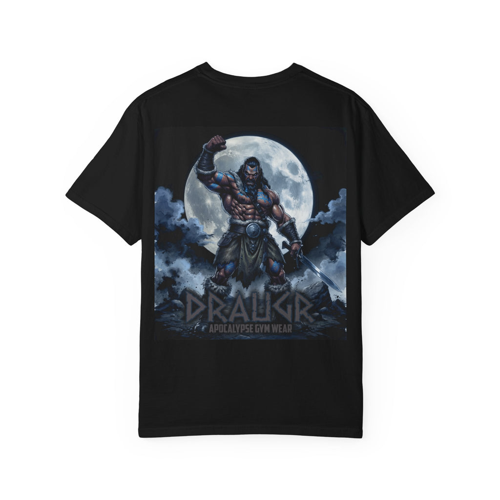 Draugr Apocalypse warrior graphic T-shirt | Norse undead moonback design