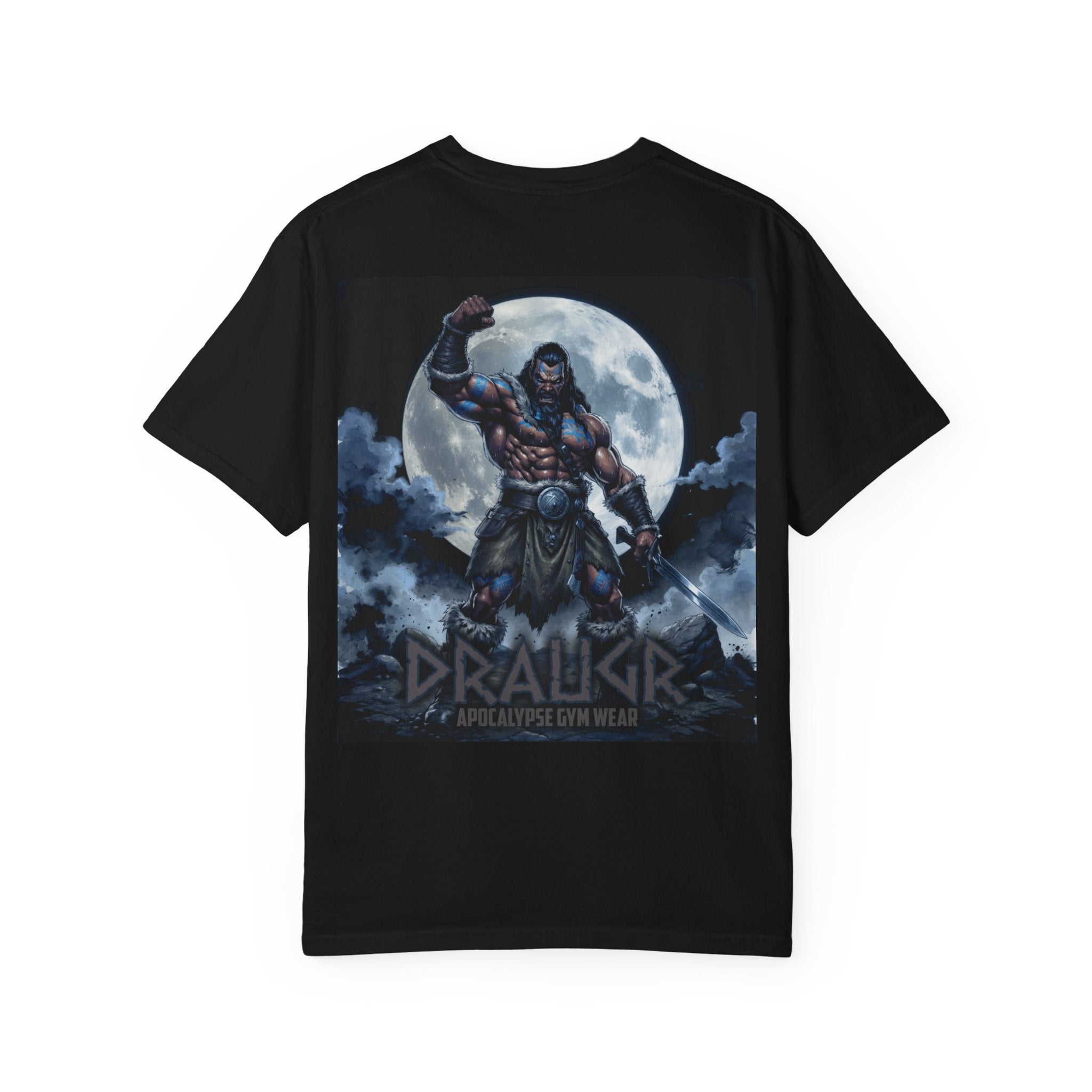 Draugr Apocalypse warrior graphic T-shirt | Norse undead moonback design