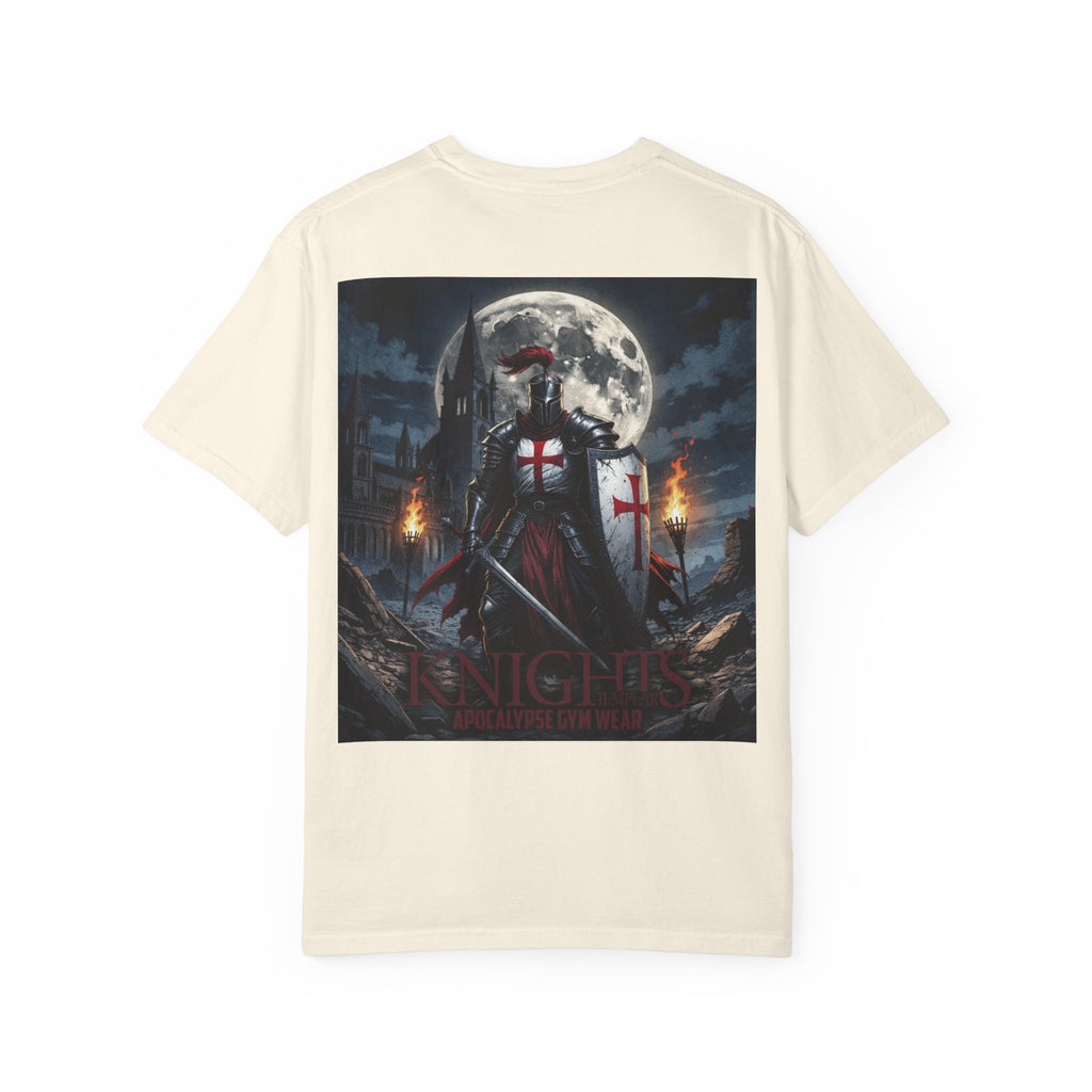 Knights Templar Bodybuilding Shirt - Gym Pump Cover Tee, Heavyweight Cotton Workout T-Shirt, Warrior Fitness Apparel, Powerlifting Tee