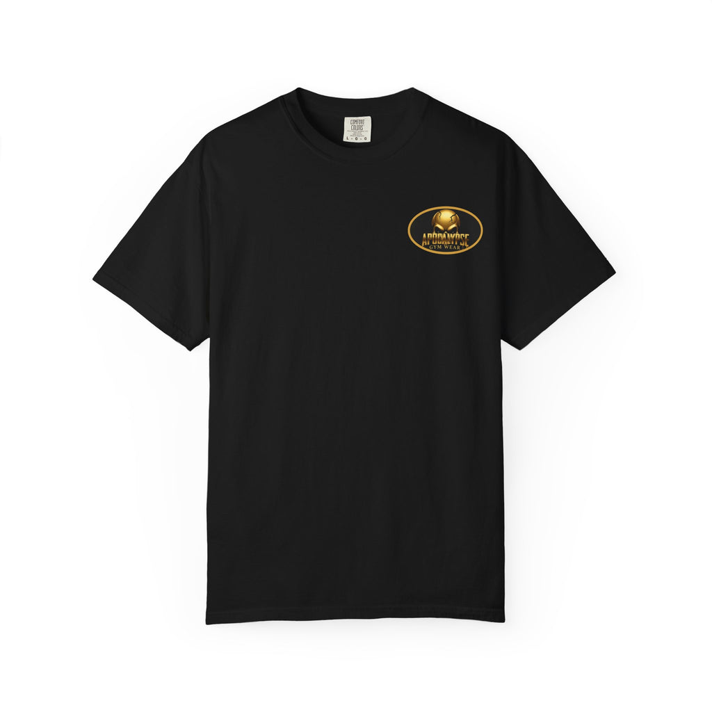 Apocalypse Gym Wear T-Shirt | Gold Skull Logo Athletic Tee