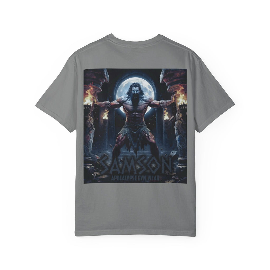 Samson warrior graphic T-Shirt | Mythic strength illustration, back print