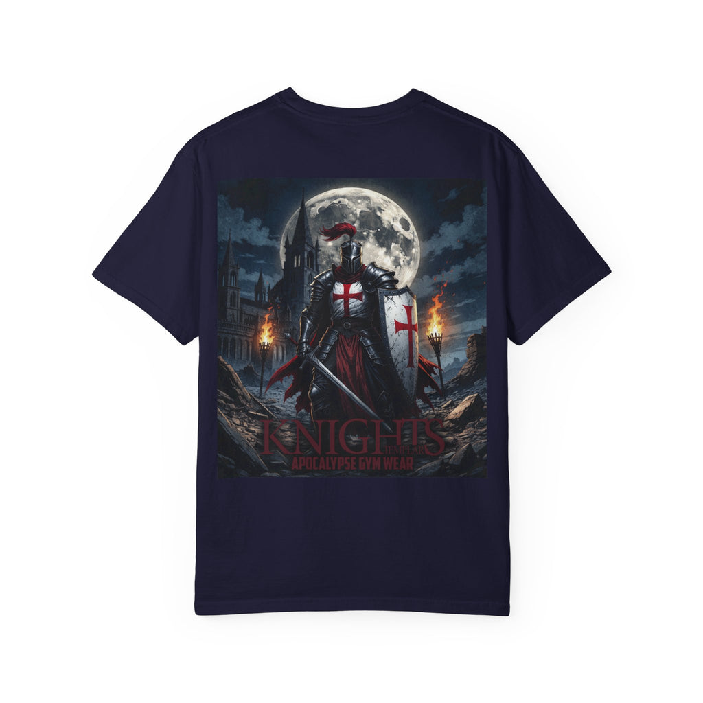 Knights Templar Bodybuilding Shirt - Gym Pump Cover Tee, Heavyweight Cotton Workout T-Shirt, Warrior Fitness Apparel, Powerlifting Tee