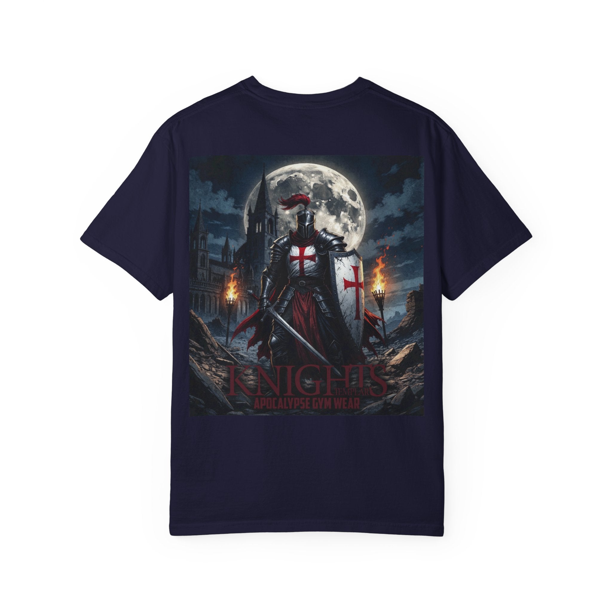 Knights Templar Bodybuilding Shirt - Gym Pump Cover Tee, Heavyweight Cotton Workout T-Shirt, Warrior Fitness Apparel, Powerlifting Tee