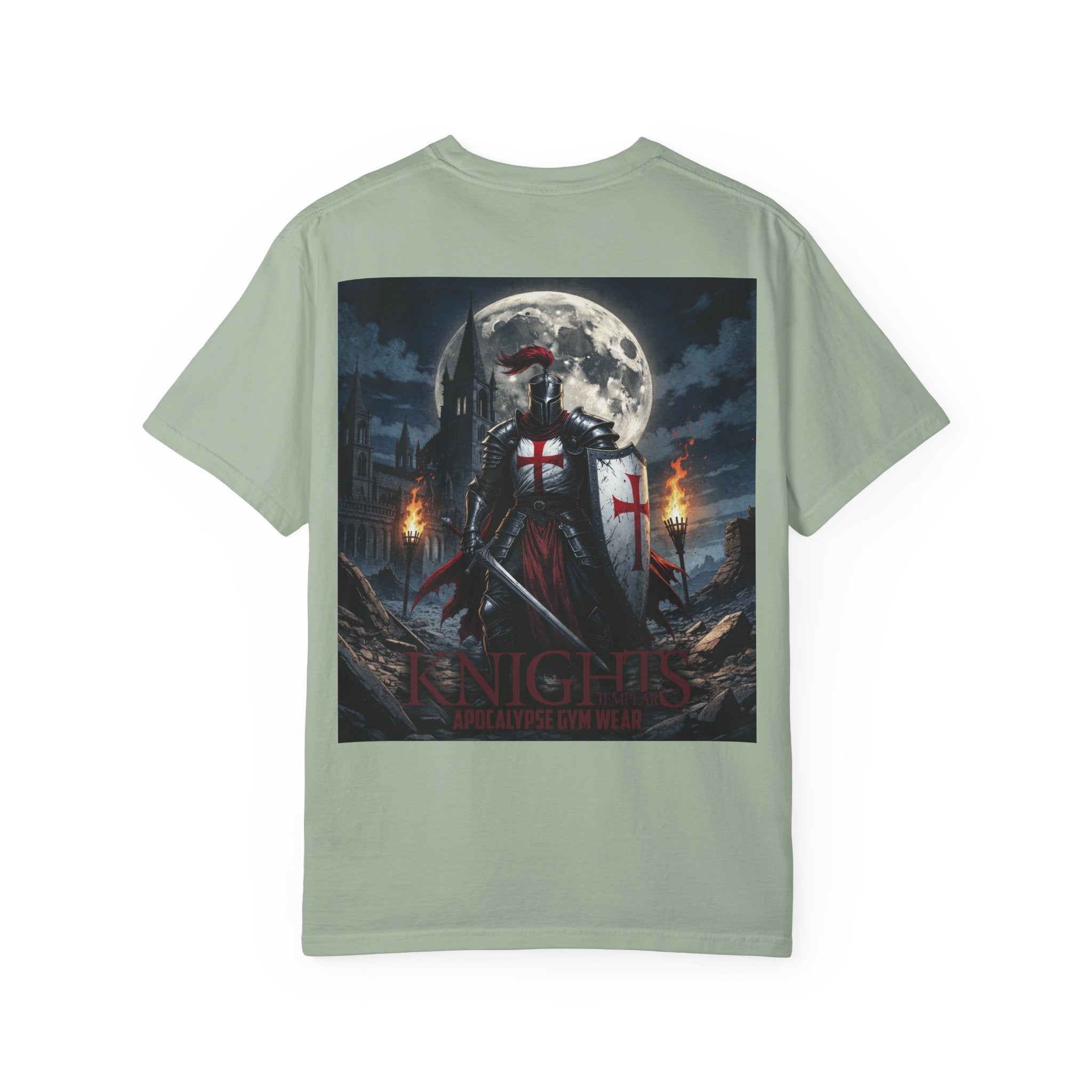 Knights Templar Bodybuilding Shirt - Gym Pump Cover Tee, Heavyweight Cotton Workout T-Shirt, Warrior Fitness Apparel, Powerlifting Tee