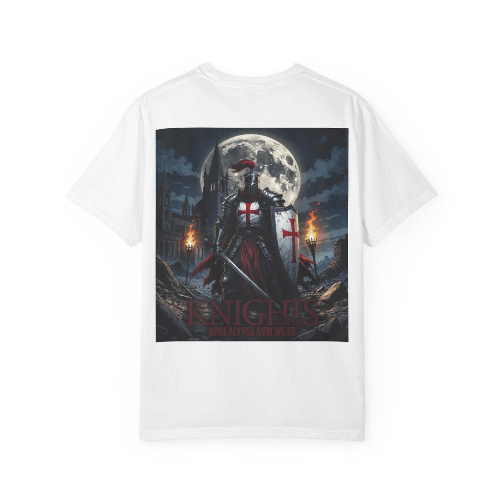 Knights Templar Bodybuilding Shirt - Gym Pump Cover Tee, Heavyweight Cotton Workout T-Shirt, Warrior Fitness Apparel, Powerlifting Tee