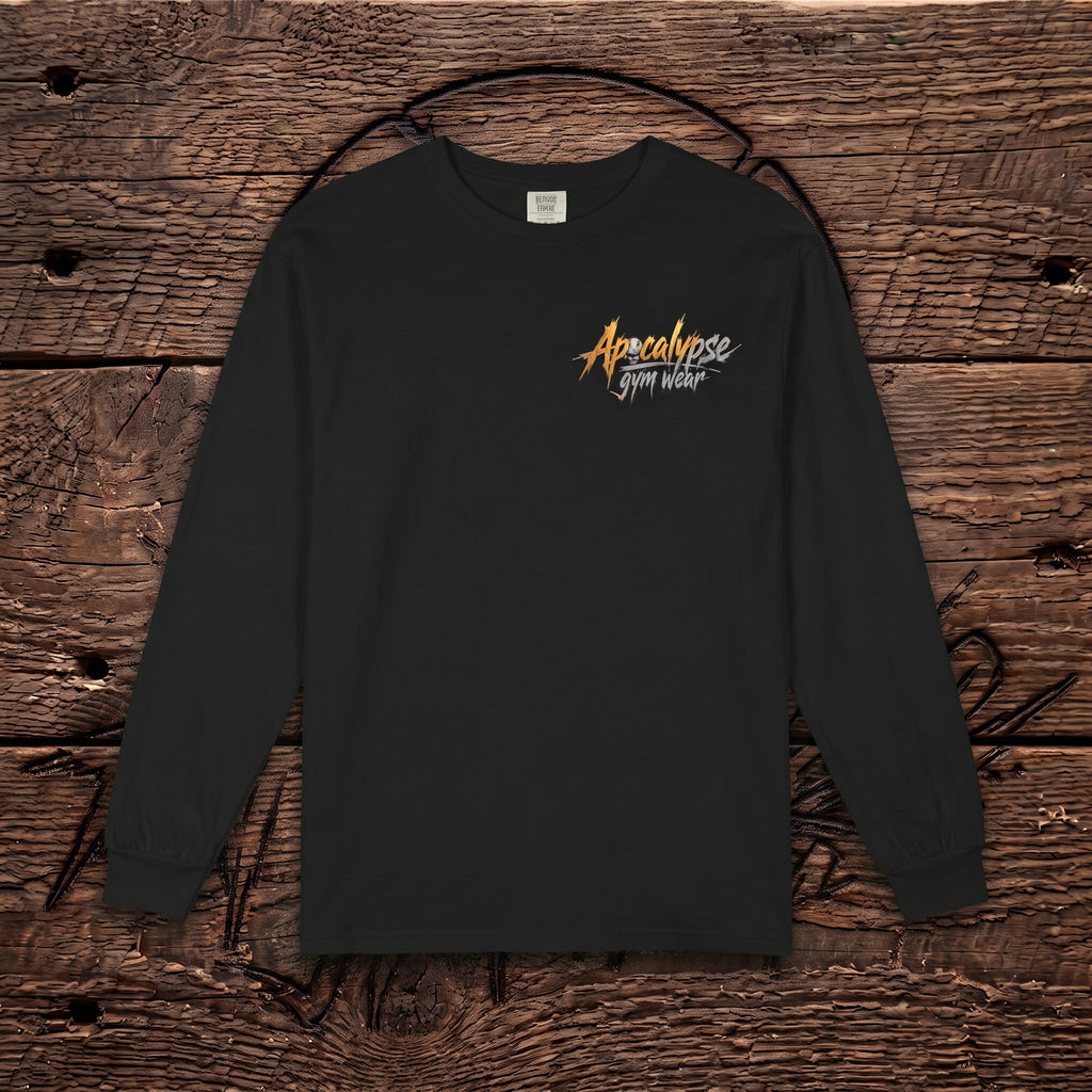 Gold & Silver Cracked Skull Heavyweight Oversized Gym Long Sleeve Shirt | Apocalypse Gym Wear Pump Cover