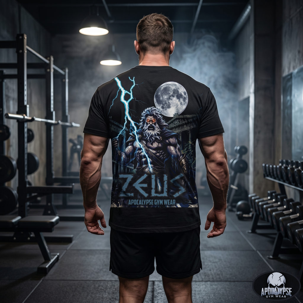 Zeus Apocalypse Pump Cover | Heavyweight Greek Mythology Gym Shirt | Dark Aesthetic Lifting Tee