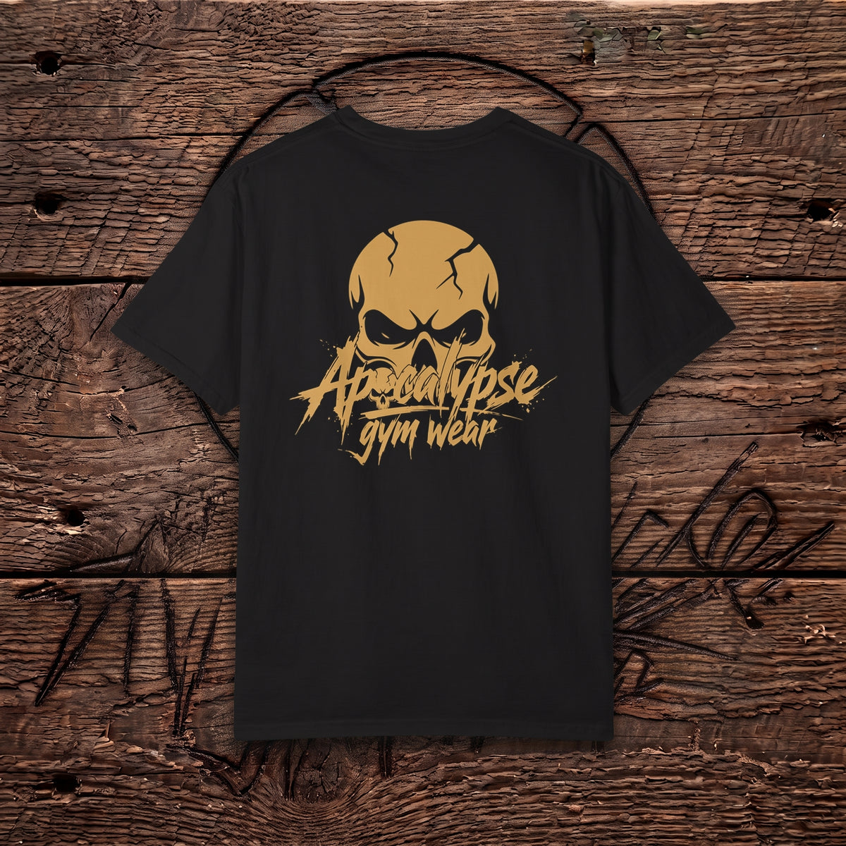 Gold Cracked Skull Heavyweight Oversized Gym T-Shirt | Apocalypse Gym Wear Pump Cover