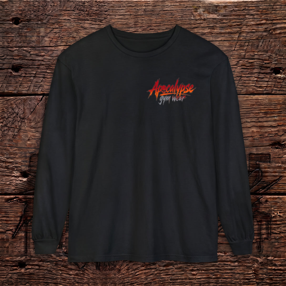 Fire & Ash Crimson Skull Heavyweight Oversized Gym Long Sleeve Shirt | Apocalypse Gym Wear Pump Cover