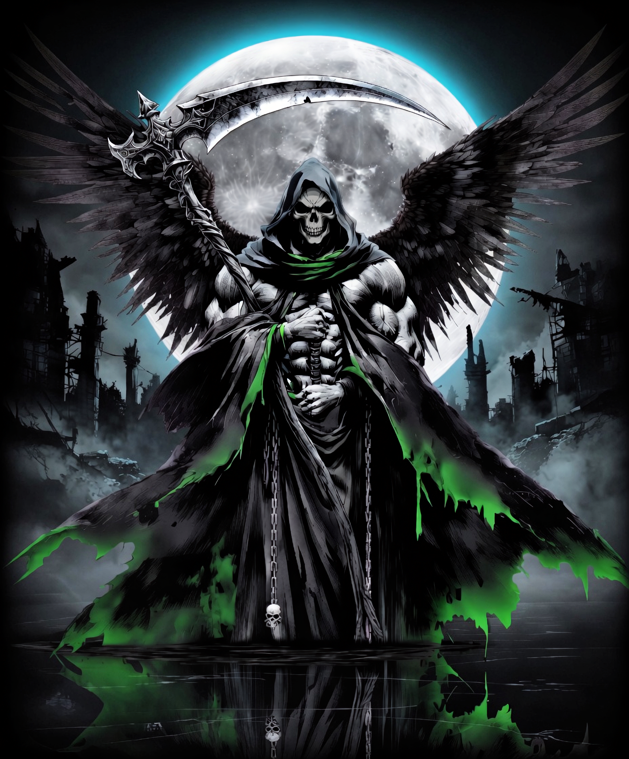 Winged Reaper Oversize Tee | Heavyweight Mythic Pump Cover