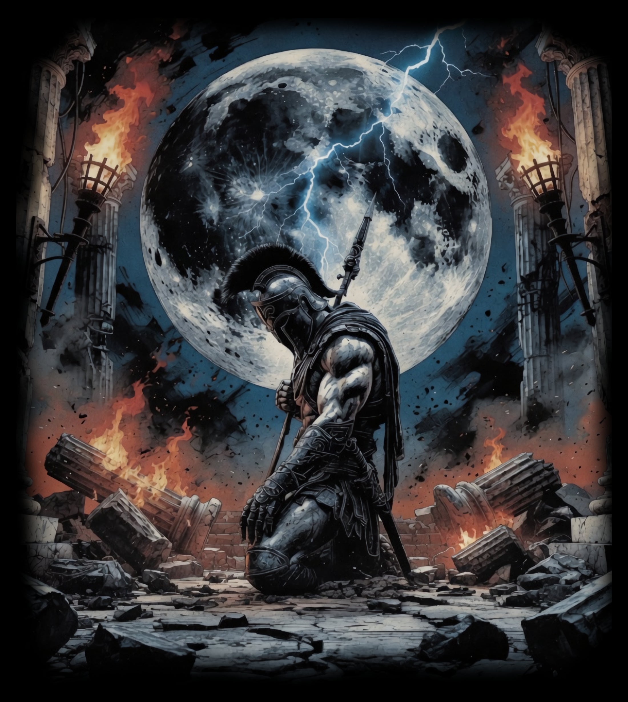 Spartacus Kneeling Warrior Oversize Tee | Heavyweight Gym Pump Cover