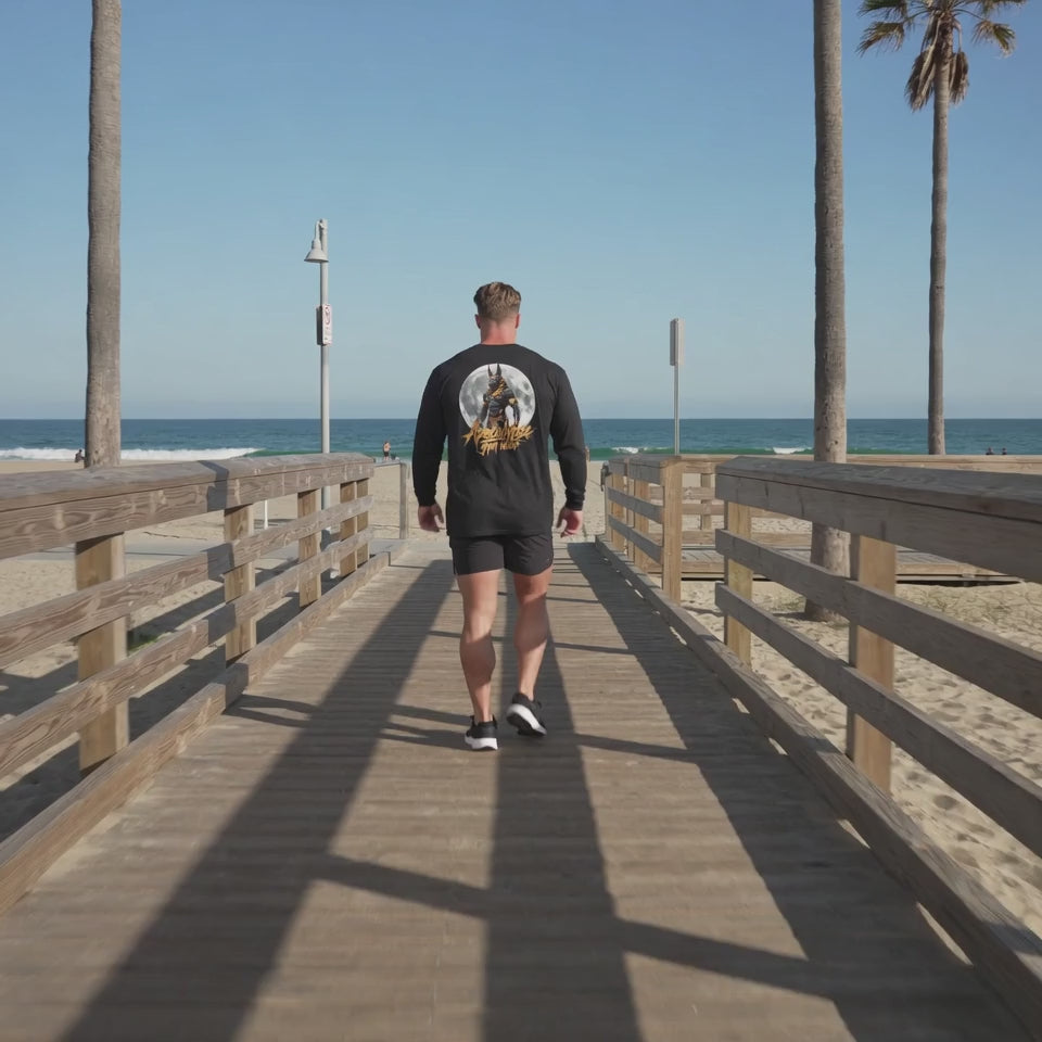 Anubis Gold Heavyweight Long Sleeve Gym Shirt | Apocalypse Gym Wear Pump Cover