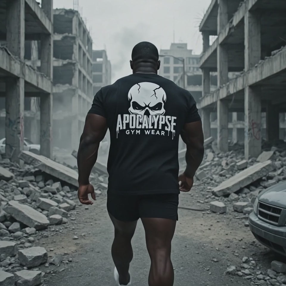 Cracked White Skull Heavyweight Oversized Gym T-Shirt | Apocalypse Gym Wear Pump Cover