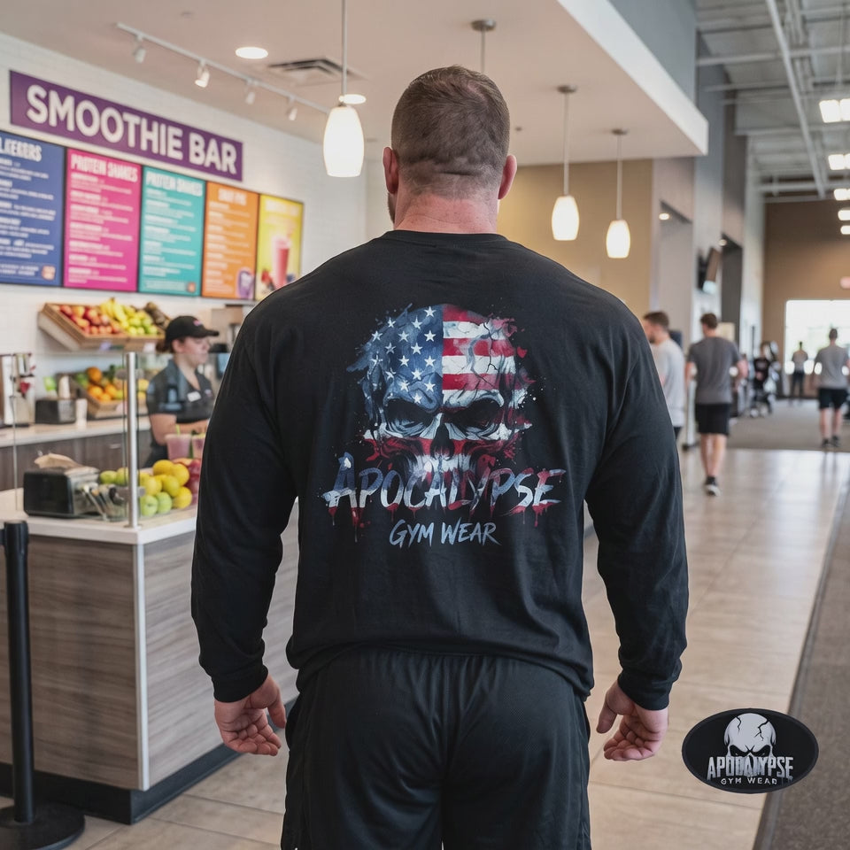 Patriotic Skull Heavyweight Long Sleeve and Pump Cover