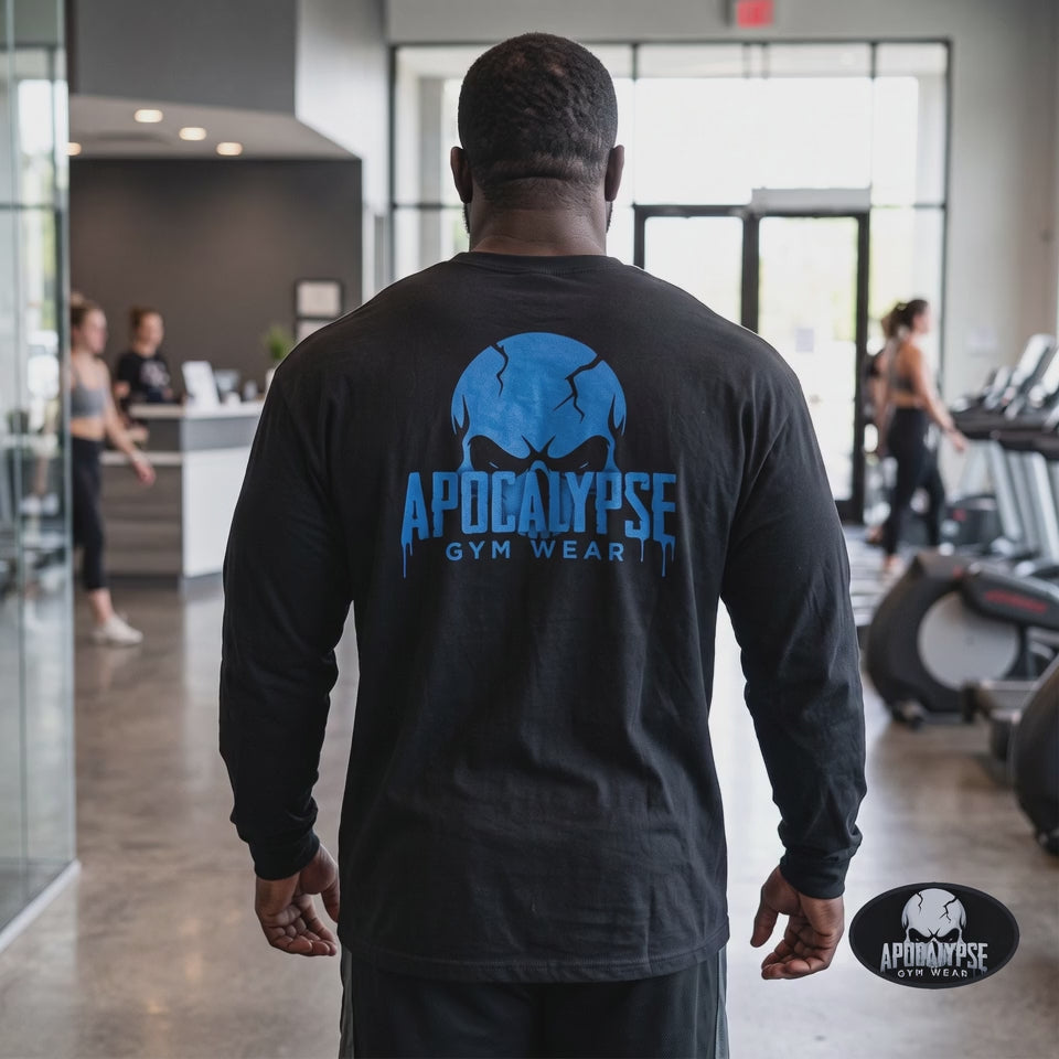 Blue Drip Skull Oversized Long Sleeve and Pump Cover
