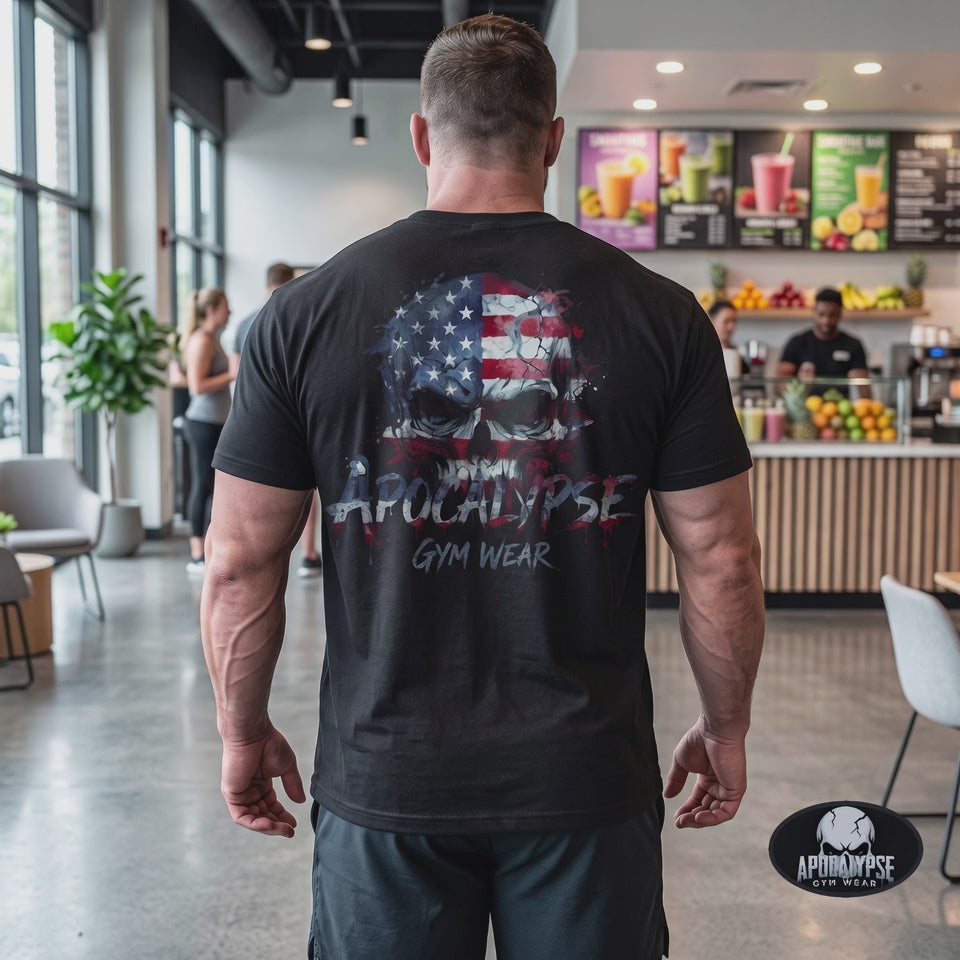 Patriotic Skull Heavyweight T-Shirt and Pump Cover