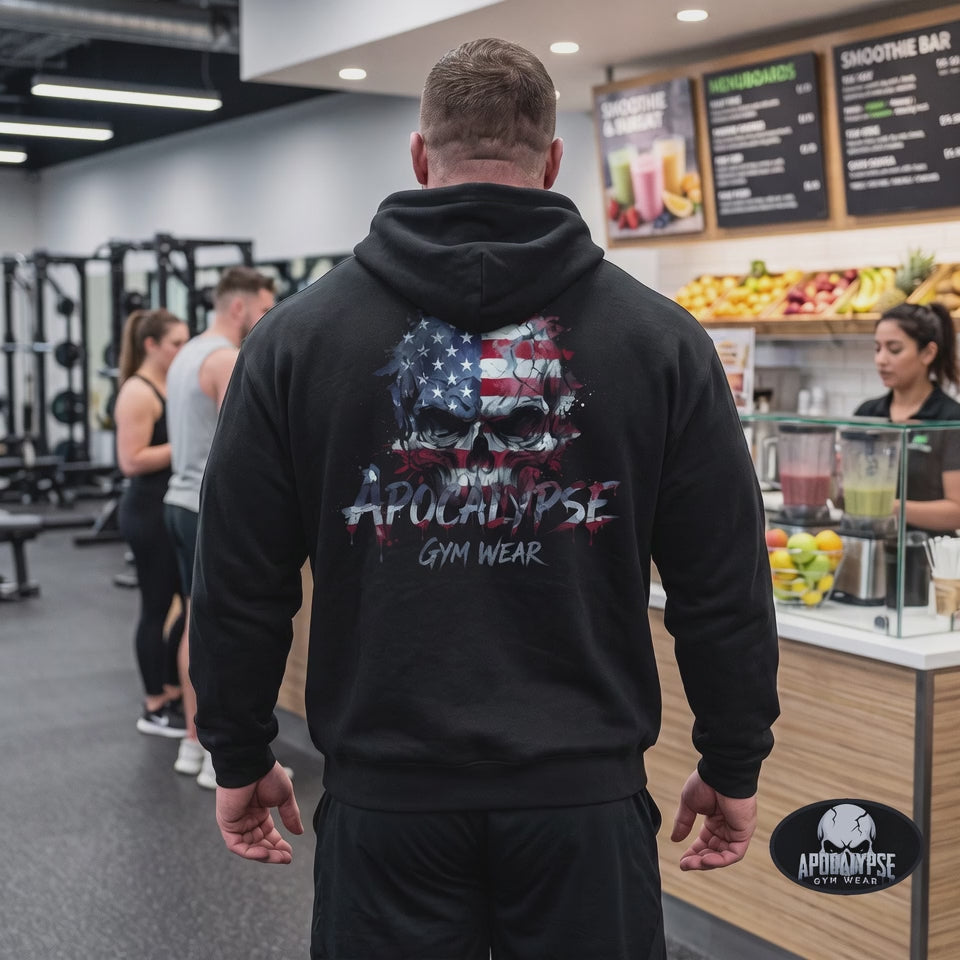 Patriotic Skull Heavyweight Hoodie and Pump Cover