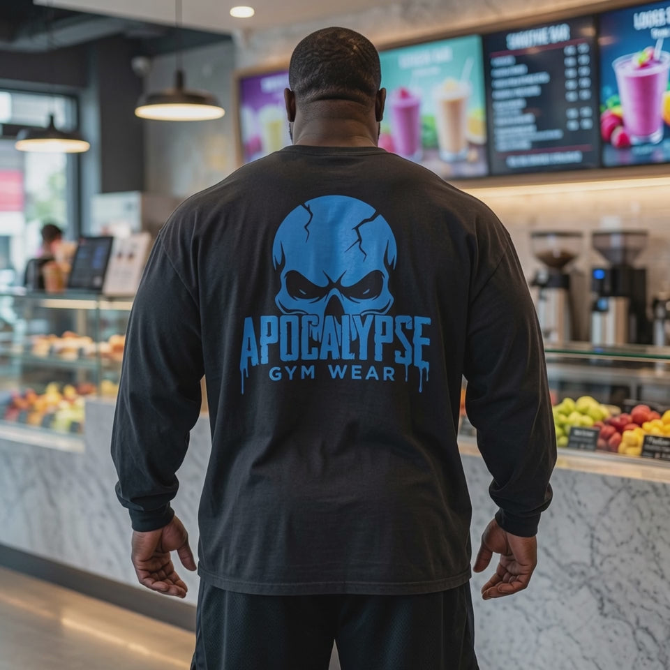 Blue Drip Skull Oversized Long Sleeve and Pump Cover
